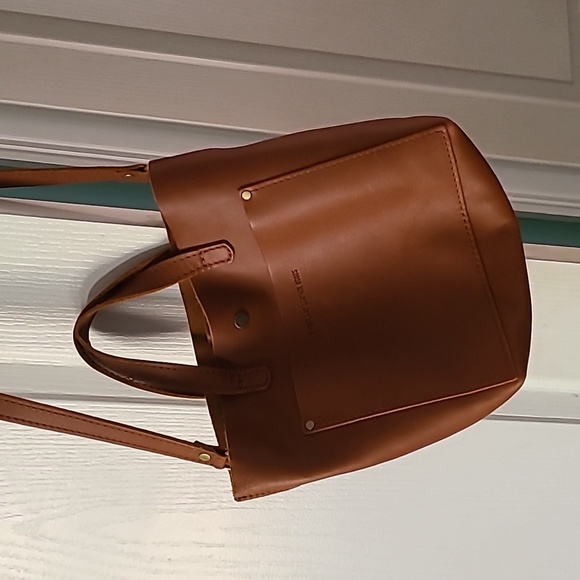 Portland Leather Mini Crossbody Tote - Honey - Picture 6 of 10